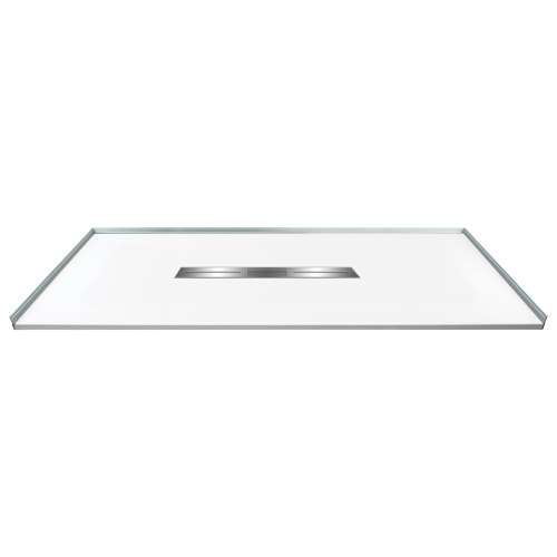 Transolid FZS6648C-31 Trimslate 66-in x 48-in Zero Threshold Shower Base With Center Drain, White