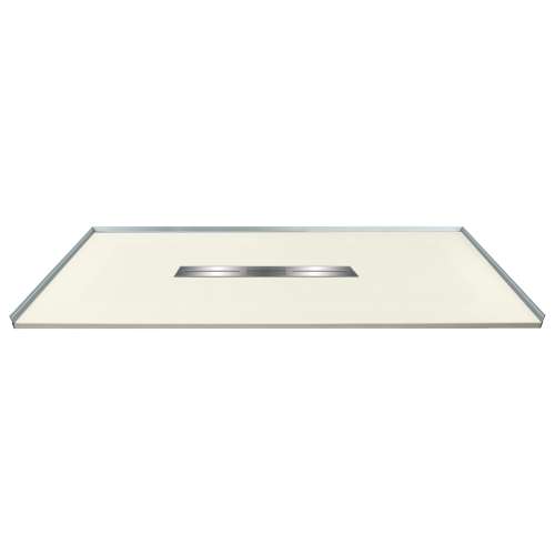 Transolid FZS6648C-32 Trimslate 66-in x 48-in Zero Threshold Shower Base With Center Drain, Cameo