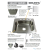 Transolid Select 33in x 22in 20 Gauge Drop-in Double Bowl Kitchen Sink with 3 Faucet Holes