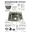Transolid Select Stainless Steel 33-in Drop-in Kitchen Sink - Multiple Hole Configurations Available