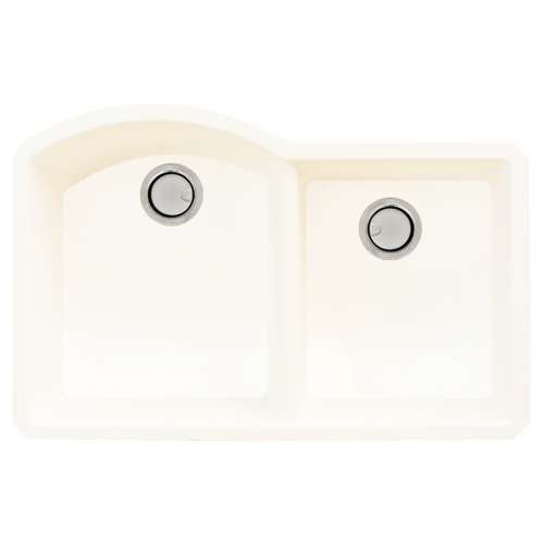 Transolid Aversa Granite 31-in Kitchen Sink Kit with Grids, Strainers and Drain Installation Kit in White