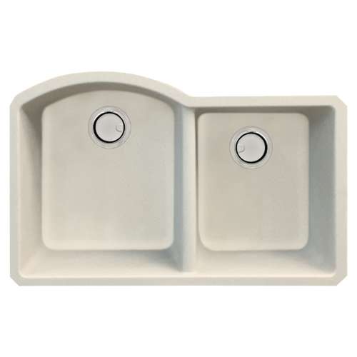 Transolid Aversa Granite 31-in Kitchen Sink Kit with Grids, Strainers and Drain Installation Kit in Cafe Latte