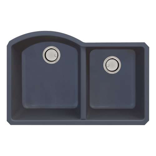 Transolid Aversa Granite 31-in Kitchen Sink Kit with Grids, Strainers and Drain Installation Kit in Grey