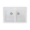 Transolid Aversa Granite 33-in Drop-In Kitchen Sink Kit with Faucet, Grids, Strainers and Drain Installation Kit in White