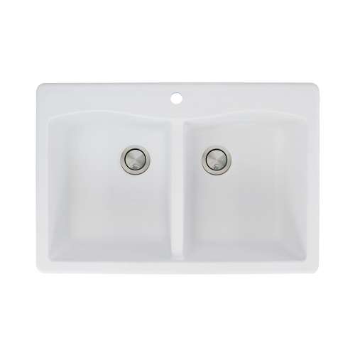 Transolid Aversa Granite 33-in Drop-In Kitchen Sink Kit with Grids, Strainers and Drain Installation Kit
