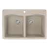 Transolid Aversa Granite 33-in Drop-In Kitchen Sink Kit with Faucet, Grids, Strainers and Drain Installation Kit in Cafe Latte