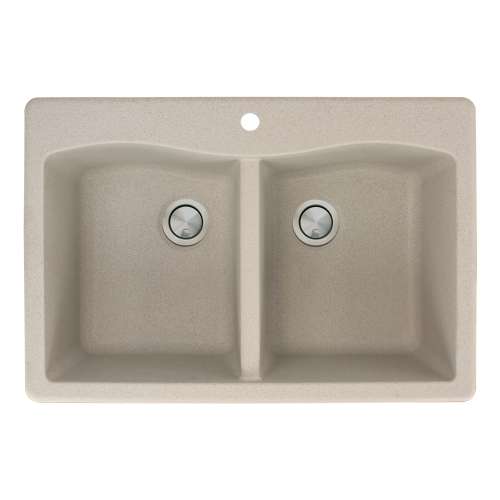 Transolid Aversa Granite 33-in Drop-In Kitchen Sink Kit with Faucet, Grids, Strainers and Drain Installation Kit in Cafe Latte
