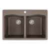 Transolid Aversa Granite 33-in Drop-In Kitchen Sink Kit with Faucet, Grids, Strainers and Drain Installation Kit in Espresso