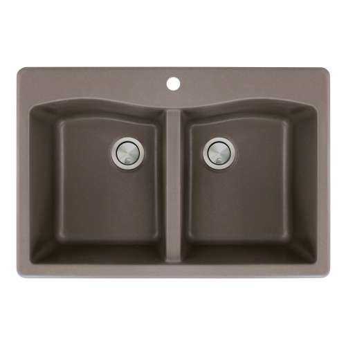 Transolid Aversa Granite 33-in Drop-In Kitchen Sink Kit with Faucet, Grids, Strainers and Drain Installation Kit in Espresso