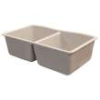 Transolid Aversa Granite 32-in Kitchen Sink Kit with Grids, Strainers and Drain Installation Kit in Cafe Latte