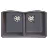 Transolid Aversa Granite 32-in Kitchen Sink Kit with Grids, Strainers and Drain Installation Kit in Grey