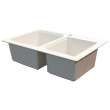 Transolid Radius Granite 33-in Drop-In Kitchen Sink Kit with Grids, Strainers and Drain Installation Kit