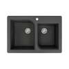Transolid Radius Granite 33-in Drop-In Kitchen Sink Kit with Grids, Strainers and Drain Installation Kit in Black