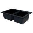 Transolid Radius Granite 33-in Drop-In Kitchen Sink Kit with Grids, Strainers and Drain Installation Kit in Black