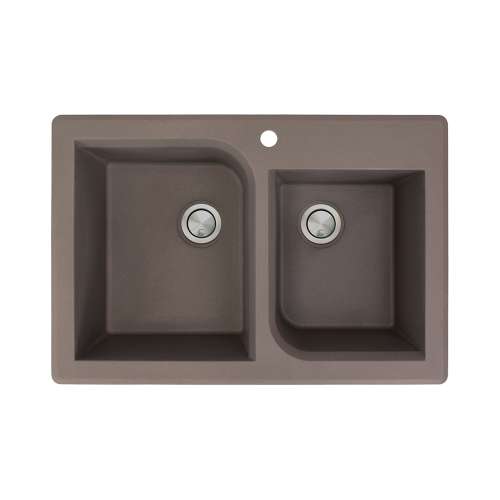 Transolid Radius Granite 33-in Drop-In Kitchen Sink Kit with Grids, Strainers and Drain Installation Kit in Espresso