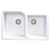 Transolid Radius Granite 31-in Undermount Kitchen Sink Kit with Grids, Strainers and Drain Installation Kit in White