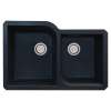Transolid Radius Granite 31-in Undermount Kitchen Sink Kit with Grids, Strainers and Drain Installation Kit in Black
