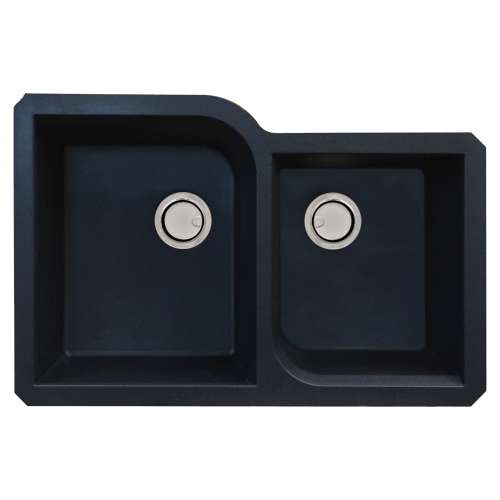 Transolid Radius Granite 31-in Undermount Kitchen Sink Kit with Grids, Strainers and Drain Installation Kit in Black
