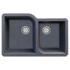 Transolid Radius Granite 31-in Undermount Kitchen Sink Kit with Grids, Strainers and Drain Installation Kit in Grey