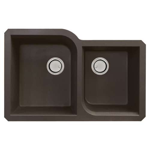 Transolid Radius Granite 31-in Undermount Kitchen Sink Kit with Grids, Strainers and Drain Installation Kit in Espresso