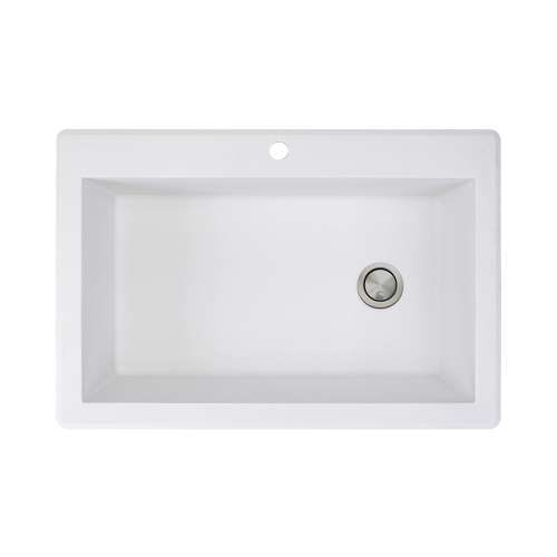 Transolid Radius Granite 33-in Drop-In Kitchen Sink Kit with Grids, Strainers and Drain Installation Kit