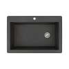 Transolid Radius Granite 33-in Drop-In Kitchen Sink Kit with Grids, Strainers and Drain Installation Kit in Black