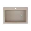 Transolid Radius Granite 33-in Drop-In Kitchen Sink Kit with Grids, Strainers and Drain Installation Kit in Cafe Latte