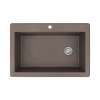 Transolid Radius Granite 33-in Drop-In Kitchen Sink Kit with Grids, Strainers and Drain Installation Kit in Espresso