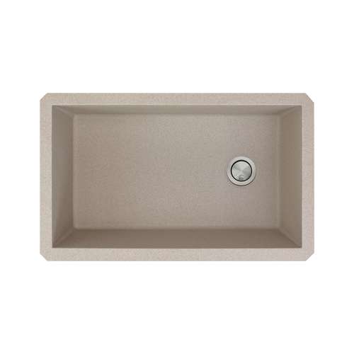 Transolid Radius Granite 31-in Undermount Kitchen Sink Kit with Faucet, Grids, Strainers and Drain Installation Kit in Cafe Latt