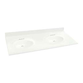 Transolid Cultured Marble 61-in x 22-in Double Bowl Vanity Top