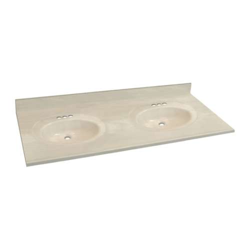 Transolid 3-Pack Cultured Marble 61-in x 22-in Double Bowl Vanity Tops