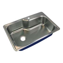Transolid Meridian Stainless Steel 33 Drop-in Kitchen Sink Kit with Bottom Grids, Flip-Top Strainer, Flip-Top Disposal Strainer,