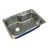 Transolid Meridian 33in x 22in 16 Gauge Offset Super Drop-in Single Bowl Kitchen Sink with MR3 Faucet Holes