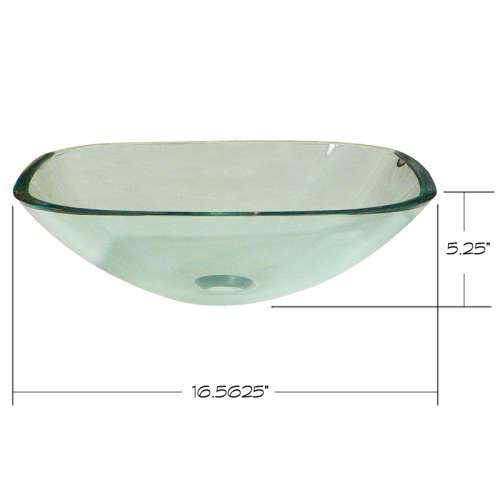 Transolid Millbrook Glass 16.5-in Square Vessel Sink