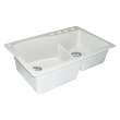 Transolid Aversa SilQ Granite 33-in. Drop-in Kitchen Sink with 5 BACDE Faucet Holes in White