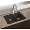 Transolid Aversa SilQ Granite 33-in. Drop-in Kitchen Sink with 1 B Faucet Hole in Espresso