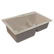 Transolid Aversa SilQ Granite 33-in. Drop-in Kitchen Sink with 1 B Faucet Hole in Cafe Latte