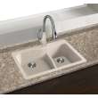 Transolid Aversa SilQ Granite 33-in. Drop-in Kitchen Sink with 3 BAE Faucet Holes in Cafe Latte