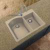 Transolid Aversa Granite 33-in Drop-In Kitchen Sink Kit with Grids, Strainers and Drain Installation Kit in Cafe Latte