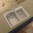Transolid Aversa Granite 33-in Drop-In Kitchen Sink Kit with Grids, Strainers and Drain Installation Kit in Cafe Latte