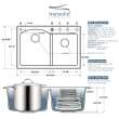 Transolid Aversa Granite 33-in Drop-In Kitchen Sink Kit with Grids, Strainers and Drain Installation Kit in Espresso
