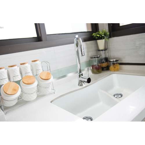 Transolid Aversa SilQ Granite 32-in. Undermount Kitchen Sink within White
