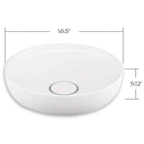 Transolid Abigail Vitreous China 16.5-in Round Vessel Sink
