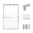 Transolid BRP488008F-R-PC Brianna 48 in. W x 80 in. H Frameless By-Pass Shower Door in Polished Chrome Finish with Frosted Glass and Riley Handles