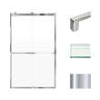 Transolid BRP488008F-S-PC Brianna 48 in. W x 80 in. H Frameless By-Pass Shower Door in Polished Chrome Finish with Frosted Glass and Sabrina Handles
