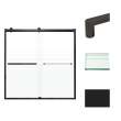 Transolid BRP606208F-R-MB Brianna 60 in. W x 62 in. H Frameless By-Pass Shower Door in Matte Black Finish with Frosted Glass and Riley Handles