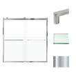 Transolid BRP606208F-R-PC Brianna 60 in. W x 62 in. H Frameless By-Pass Shower Door in Polished Chrome Finish with Frosted Glass and Riley Handles