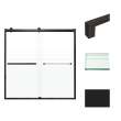 Transolid BRP606208F-S-MB Brianna 60 in. W x 62 in. H Frameless By-Pass Shower Door in Matte Black Finish with Frosted Glass and Sabrina Handles