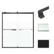 Transolid BRP607008F-J-MB Brianna 60 in. W x 70 in. H Frameless By-Pass Shower Door in Matte Black Finish with Frosted Glass and Justin Handles