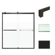 Transolid BRP607008F-S-MB Brianna 60 in. W x 70 in. H Frameless By-Pass Shower Door in Matte Black Finish with Frosted Glass and Sabrina Handles